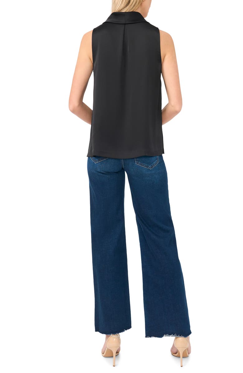 Vince Camuto Cowl Neck Sleeveless Satin Top, Alternate, color, Rich Black