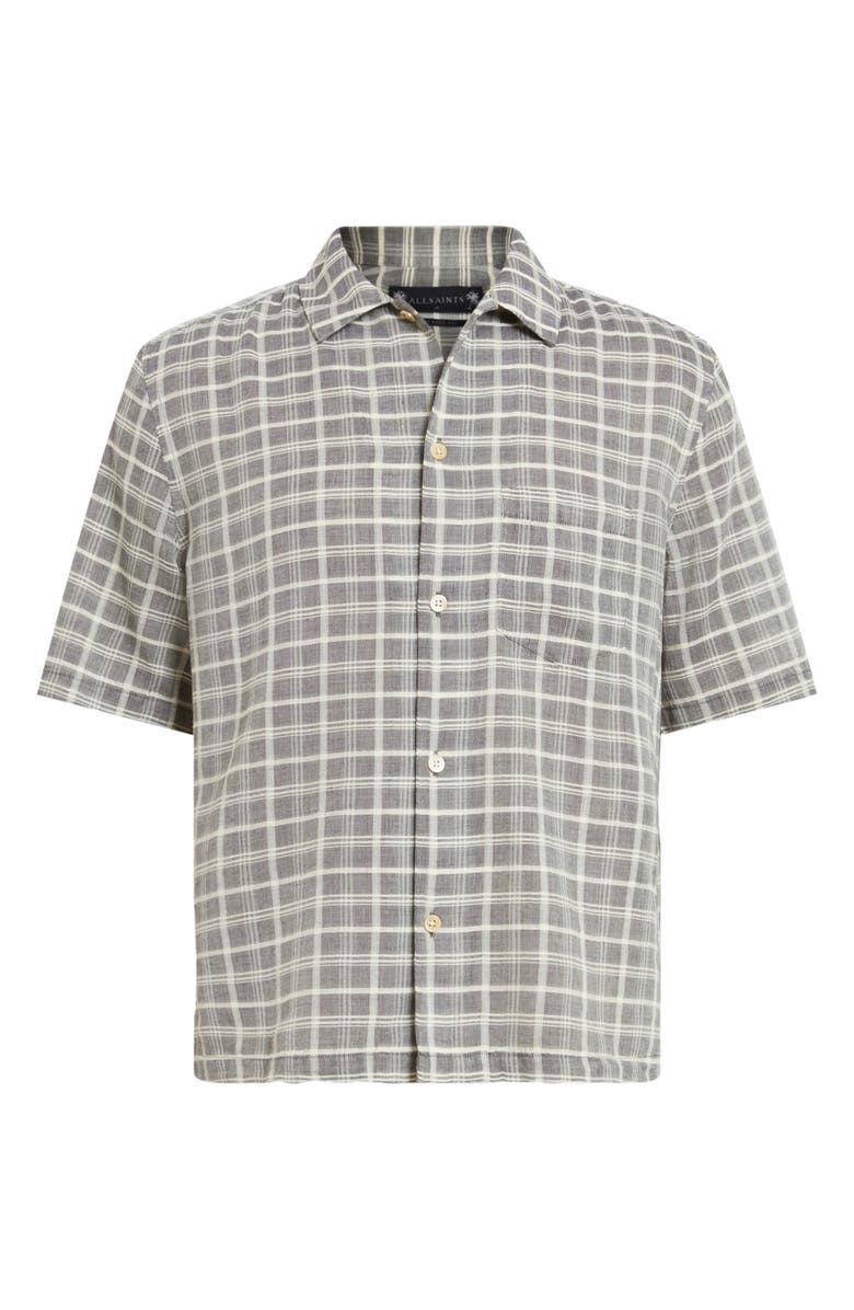 AllSaints Sandy Cotton Button-Up Shirt, Alternate, color, Ebony Grey
