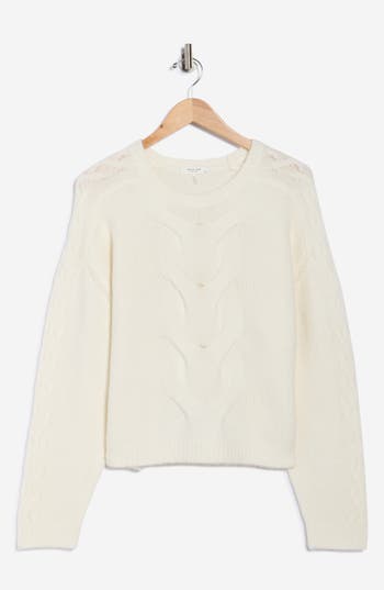 Rag & Bone Maia Cable Knit Crop Sweater In Neutral