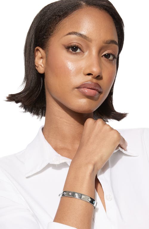 Kurt Geiger London Evil Eye Hinged Bracelet In Burgundy