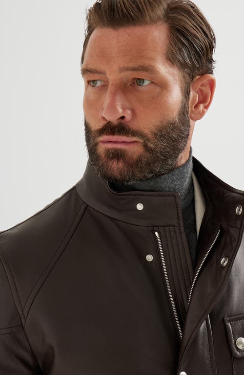 Brunello Cucinelli Belted Leather Safari Jacket In Brown