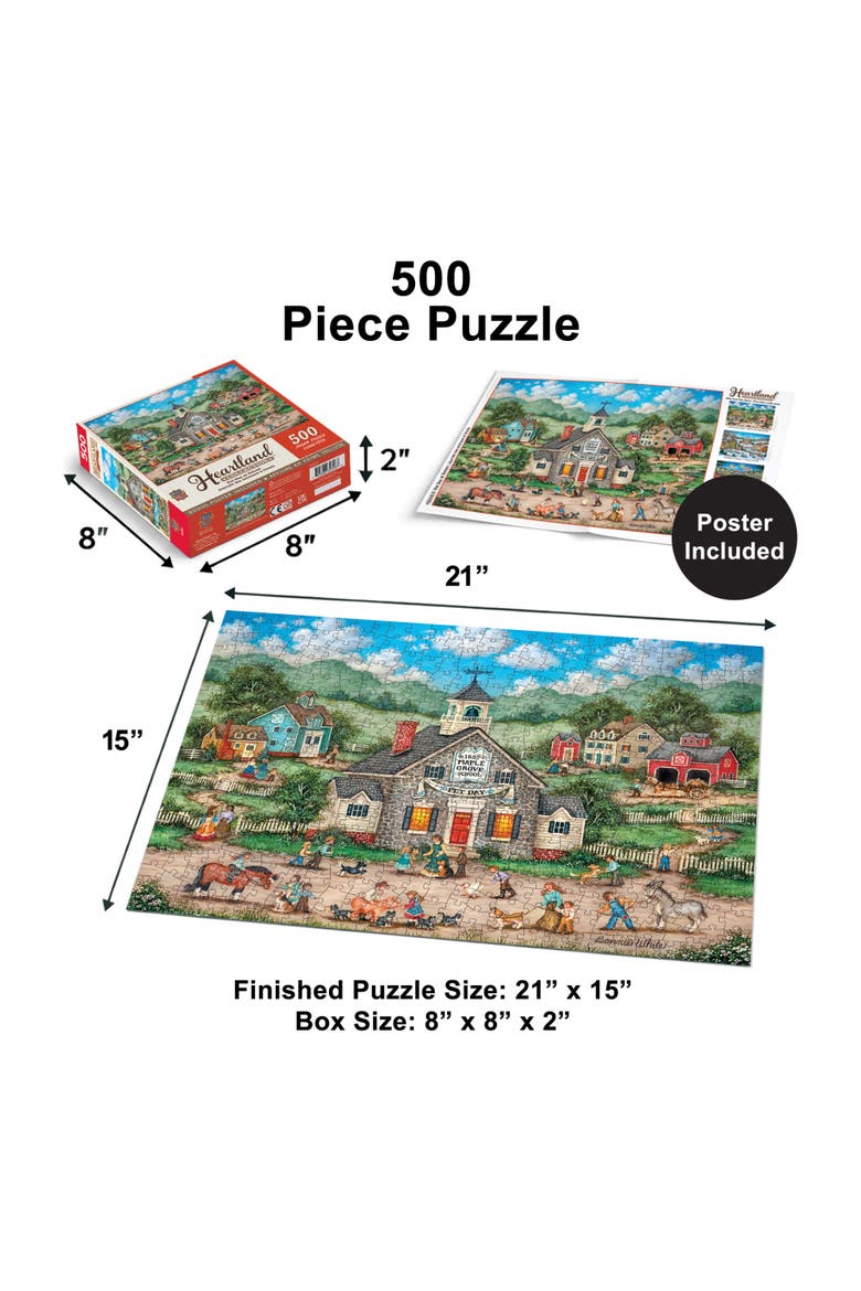 Pet Day at School 500 Piece Puzzle, Alternate, color, Multicolor