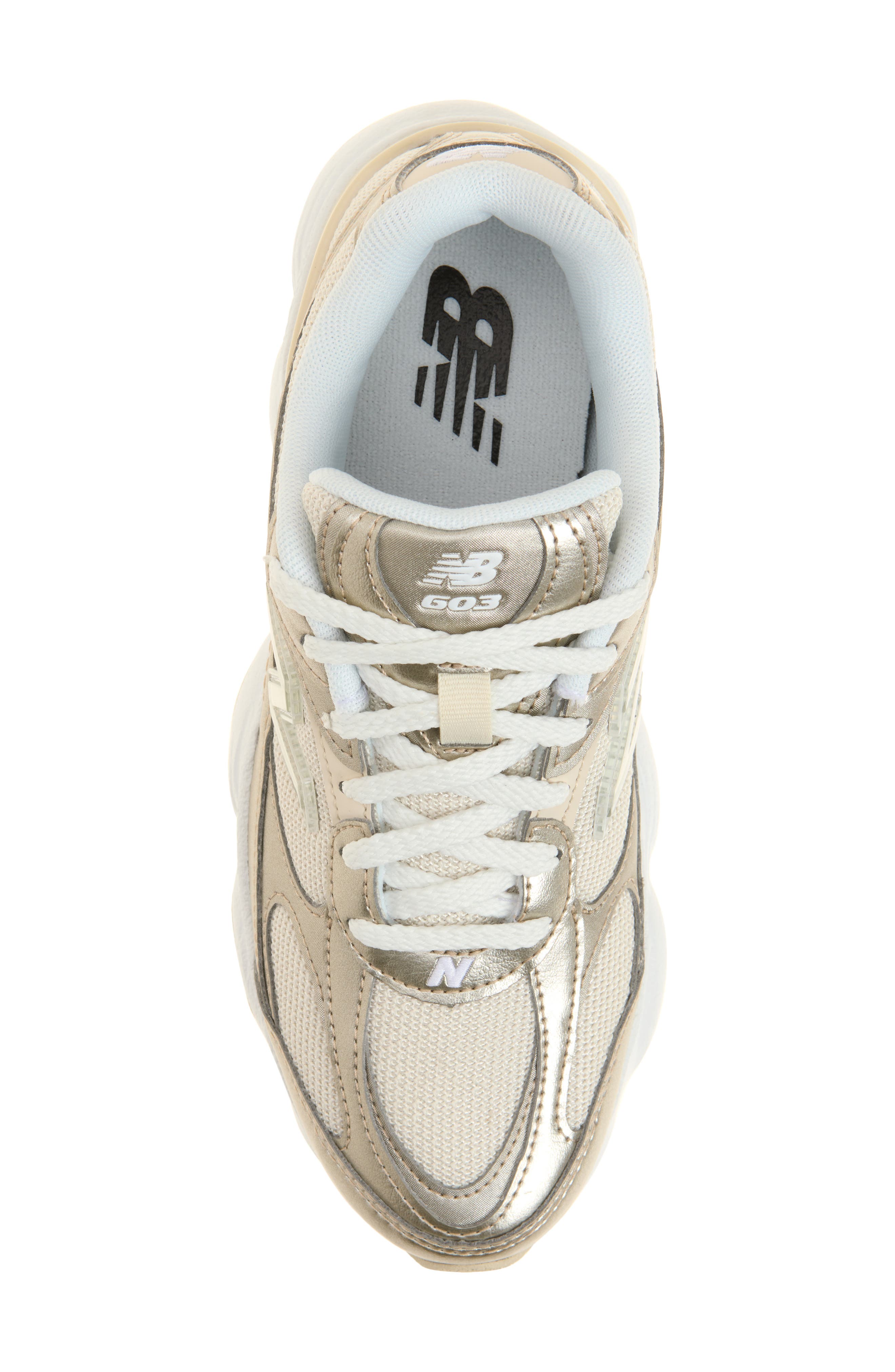 603 Sneaker, Alternate, color, LINEN/ LIGHT GOLD METALLIC