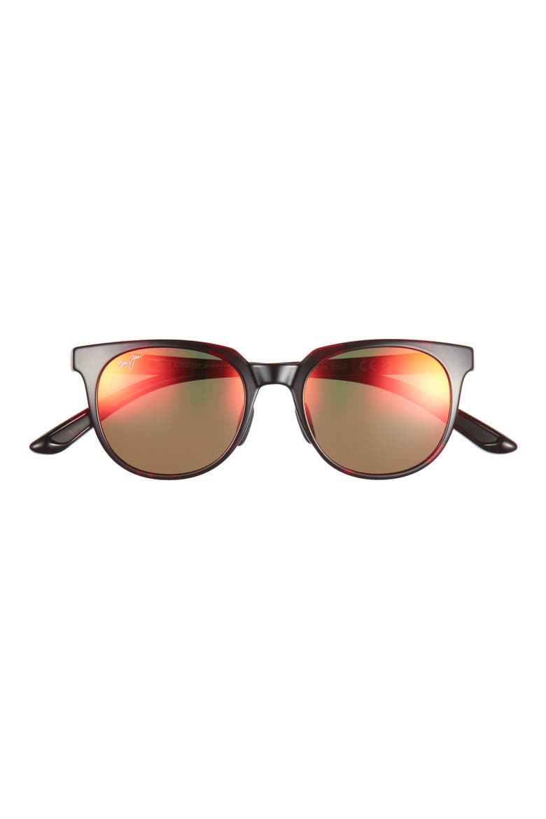49mm Polarized Round Sunglasses, Main, color, RED TORTOISE RED TORTOISE LAVA