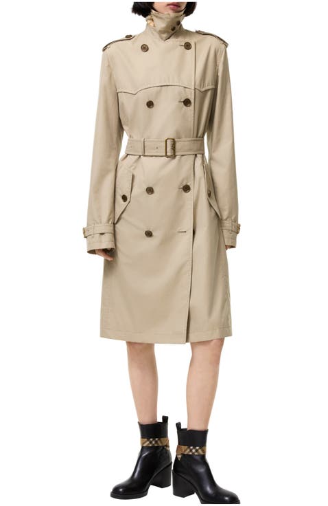 Long Silk-lined Tropical Gabardine Foxfield Trench Coat