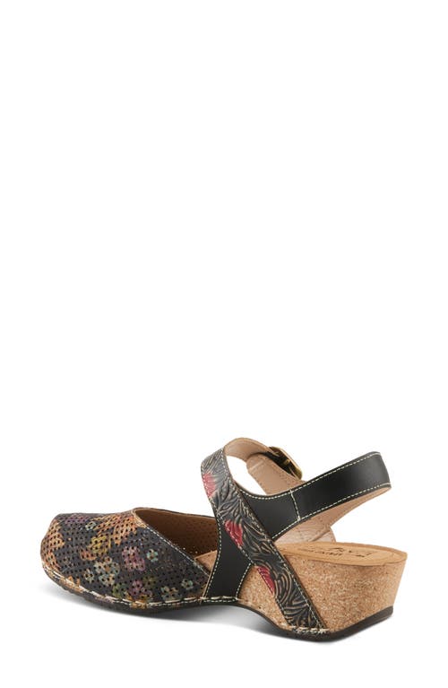 L'artiste By Spring Step Koraline Ankle Strap Clog In Black Multi