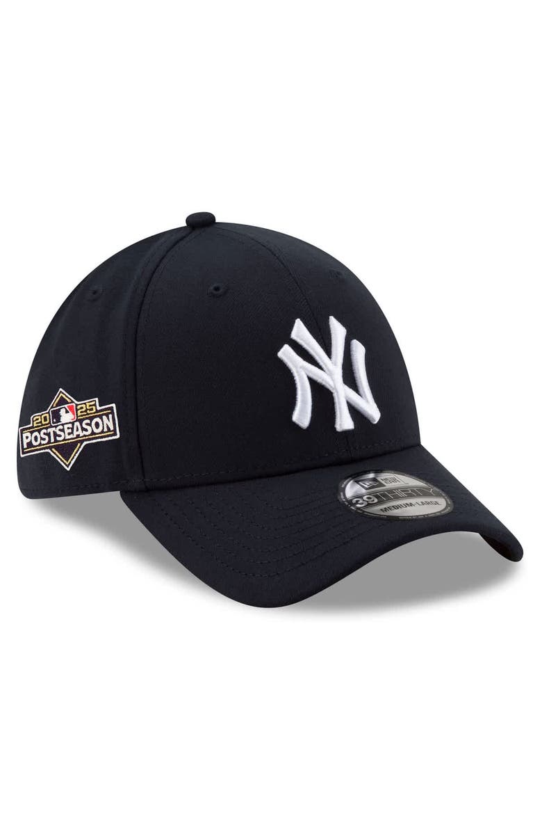 New Era Men's New Era Navy New York Yankees 2025 MLB Postseason Side Patch 39THIRTY Flex Hat, Main, color, 