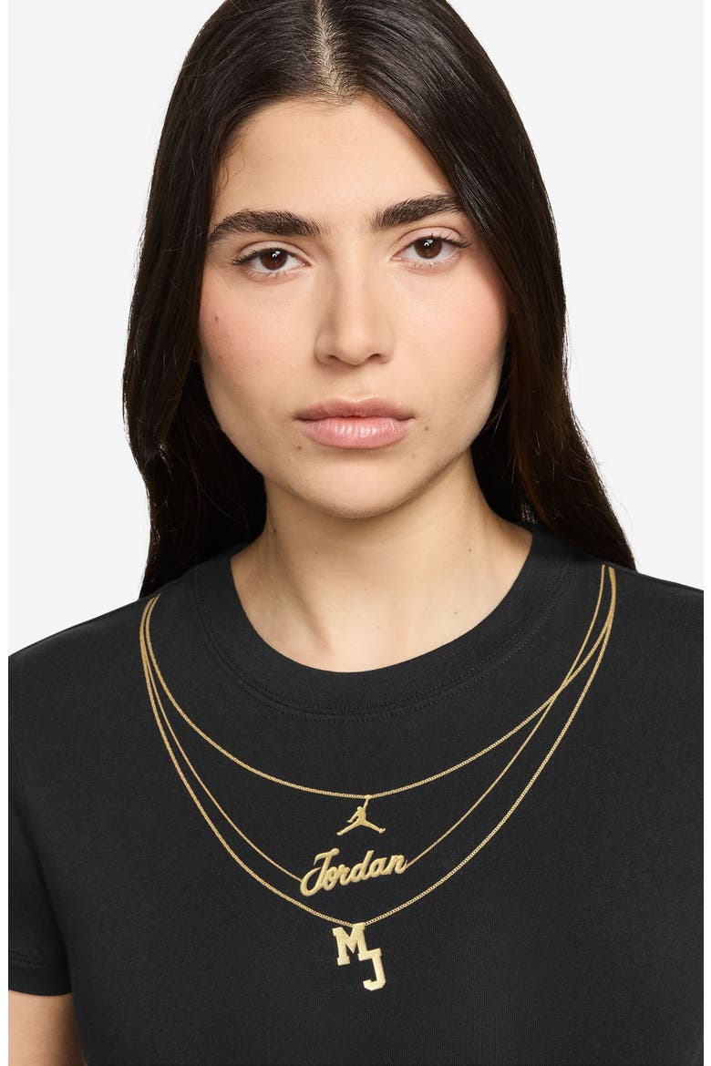 Trompe l'Oeil Embroidered T-Shirt, Alternate, color, BLACK/ WHITE