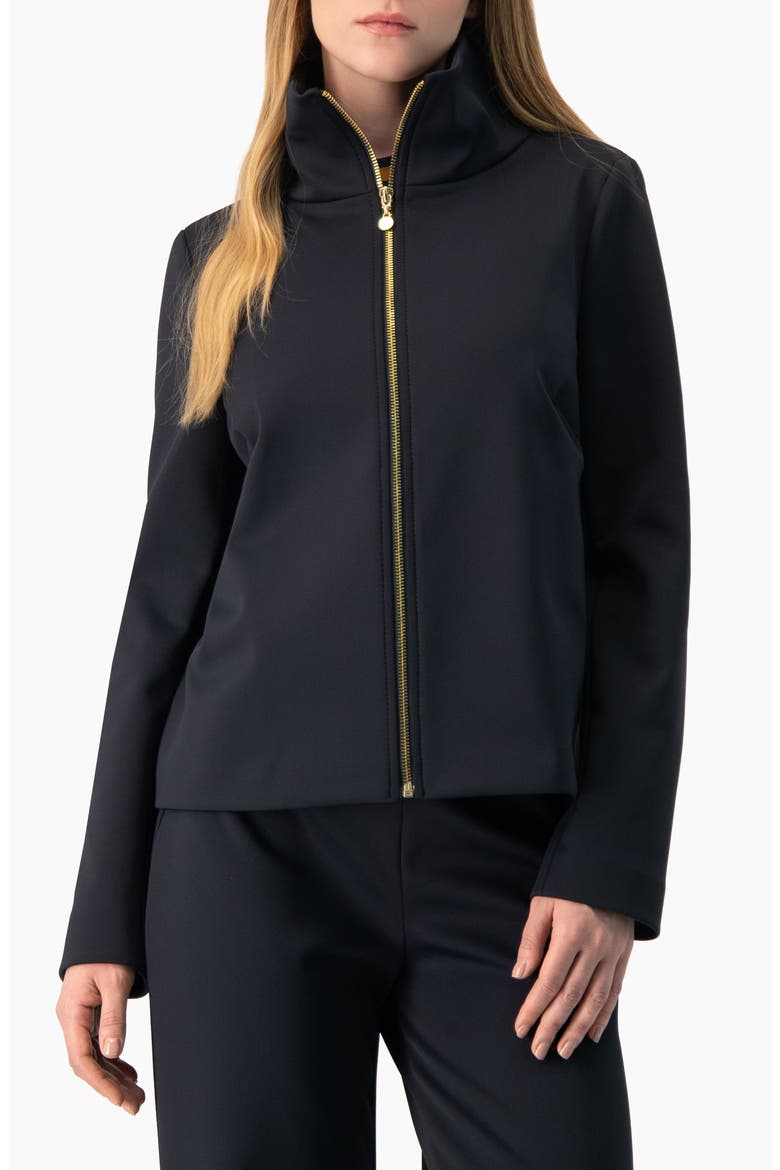 High-Neck Zip Bomber Jacket, Main, color, Navy Blue