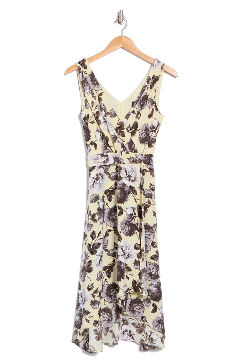 High Low Chiffon Dress, Alternate, color, BUTTER