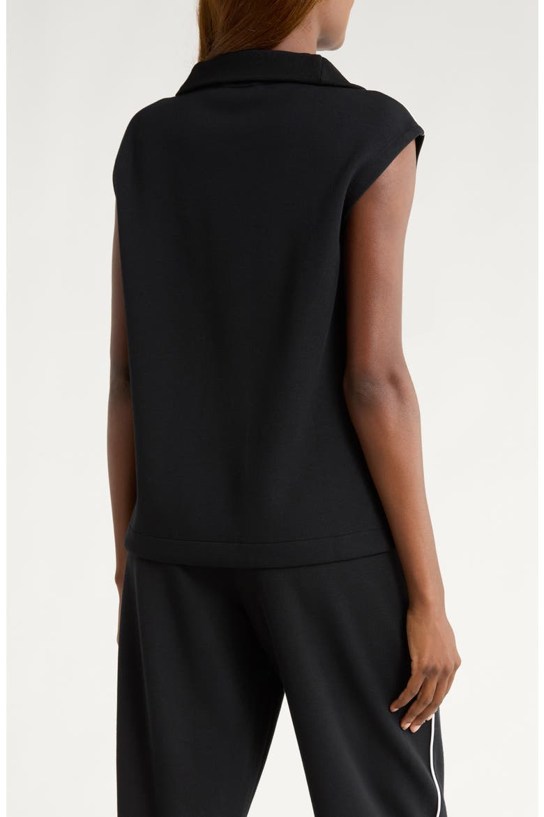 AirEssentials Piqué Sleeveless Half Zip Top, Alternate, color, VERY BLACK