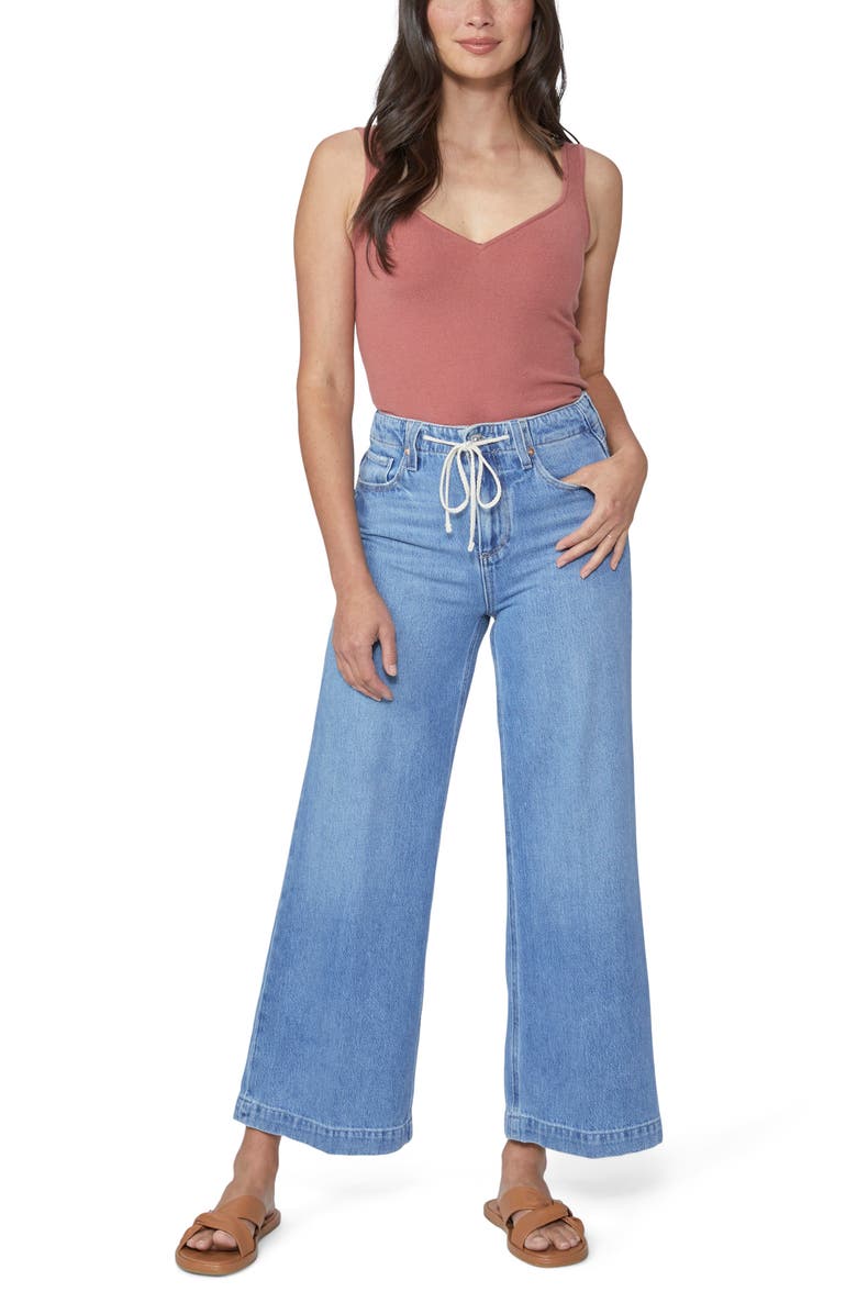 PAIGE Zoey Tie High Waist Ankle Wide Leg Jeans, Alternate, color, 