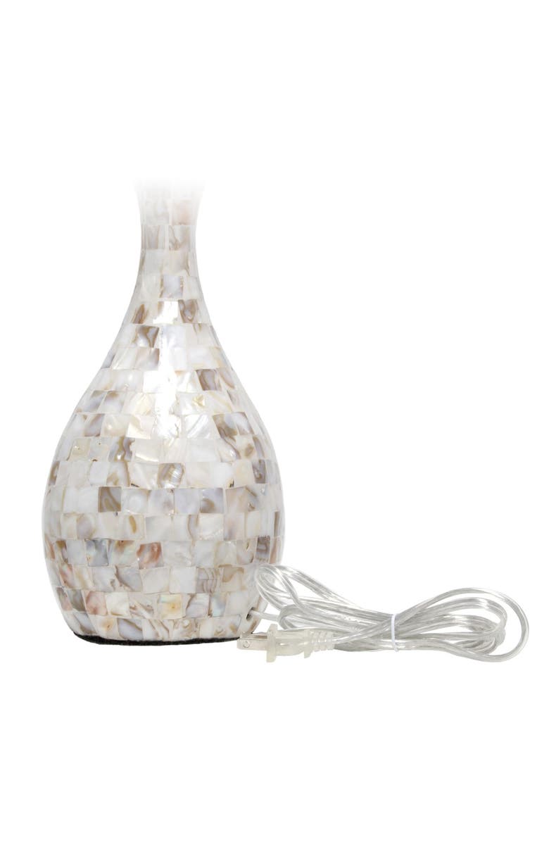 LALIA HOME Malibu Curved Mosaic Seashell Table Lamp with Chrome Accents, Alternate, color, 