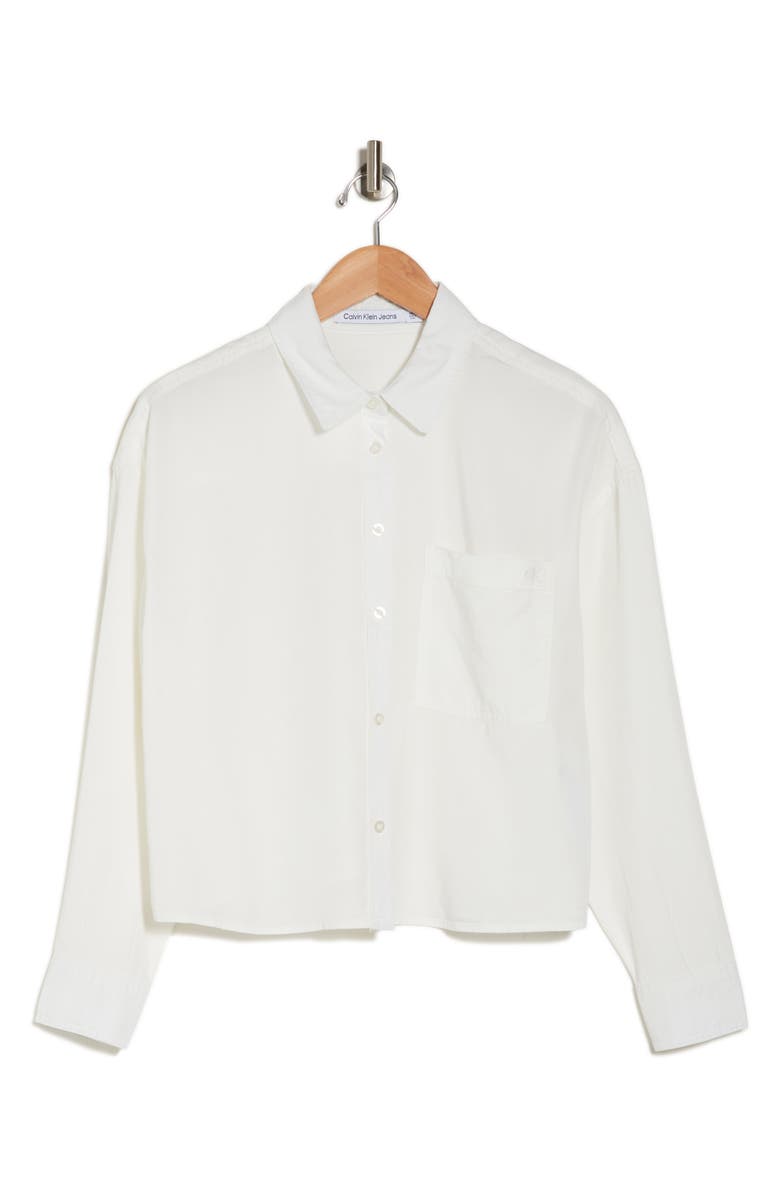 Calvin Klein Jeans Crop Button-Up Shirt, Alternate, color,