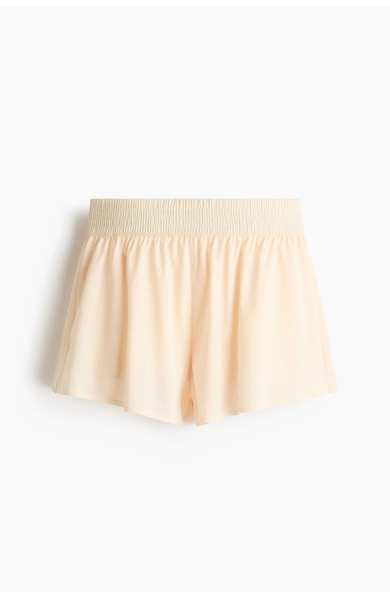 H&M Double-layered sports shorts, Alternate, color, Butter Yellow