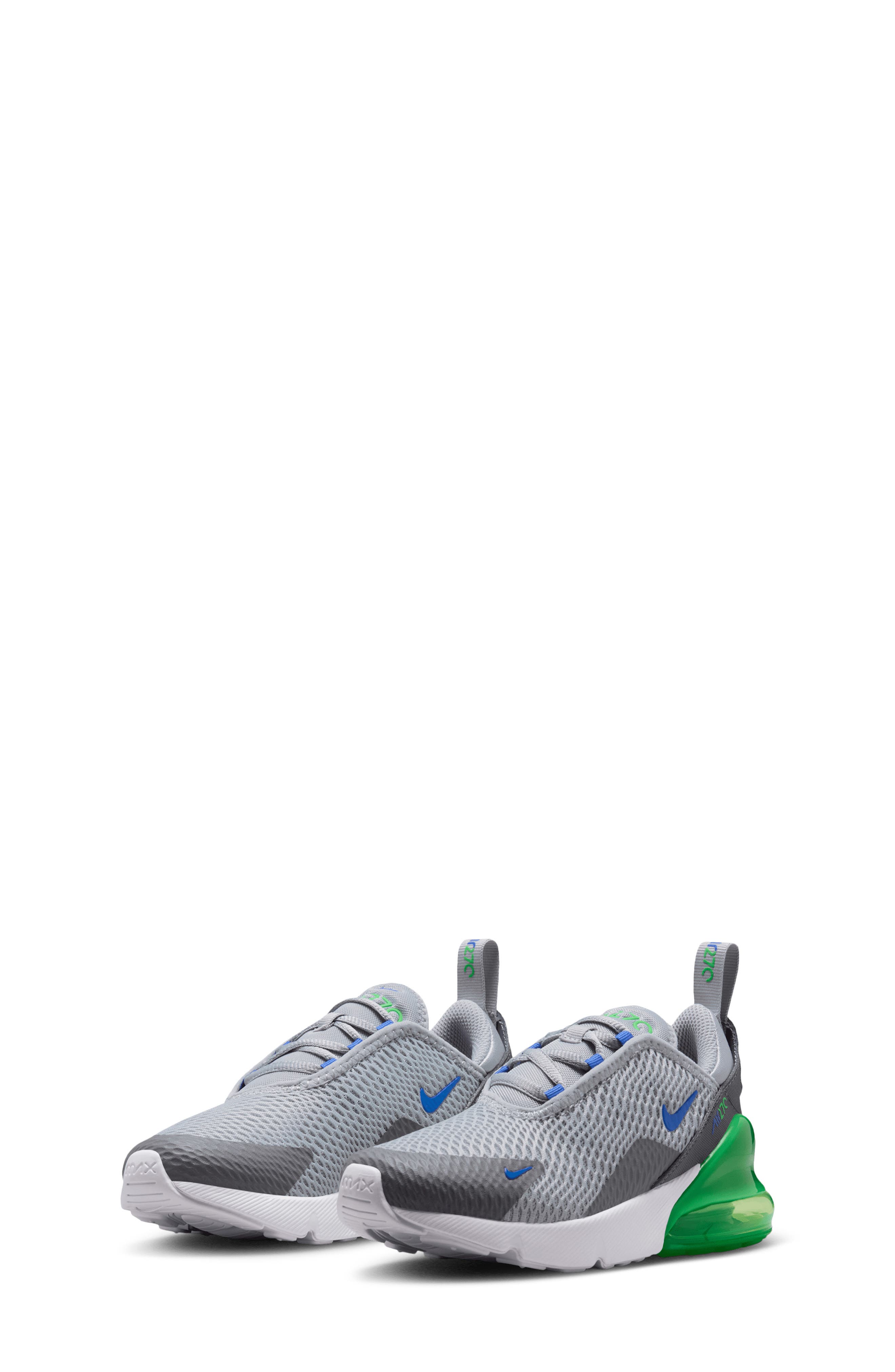 Kids' Air Max 270 Sneaker, Alternate, color, GREY/GREY/GREEN/BLUE