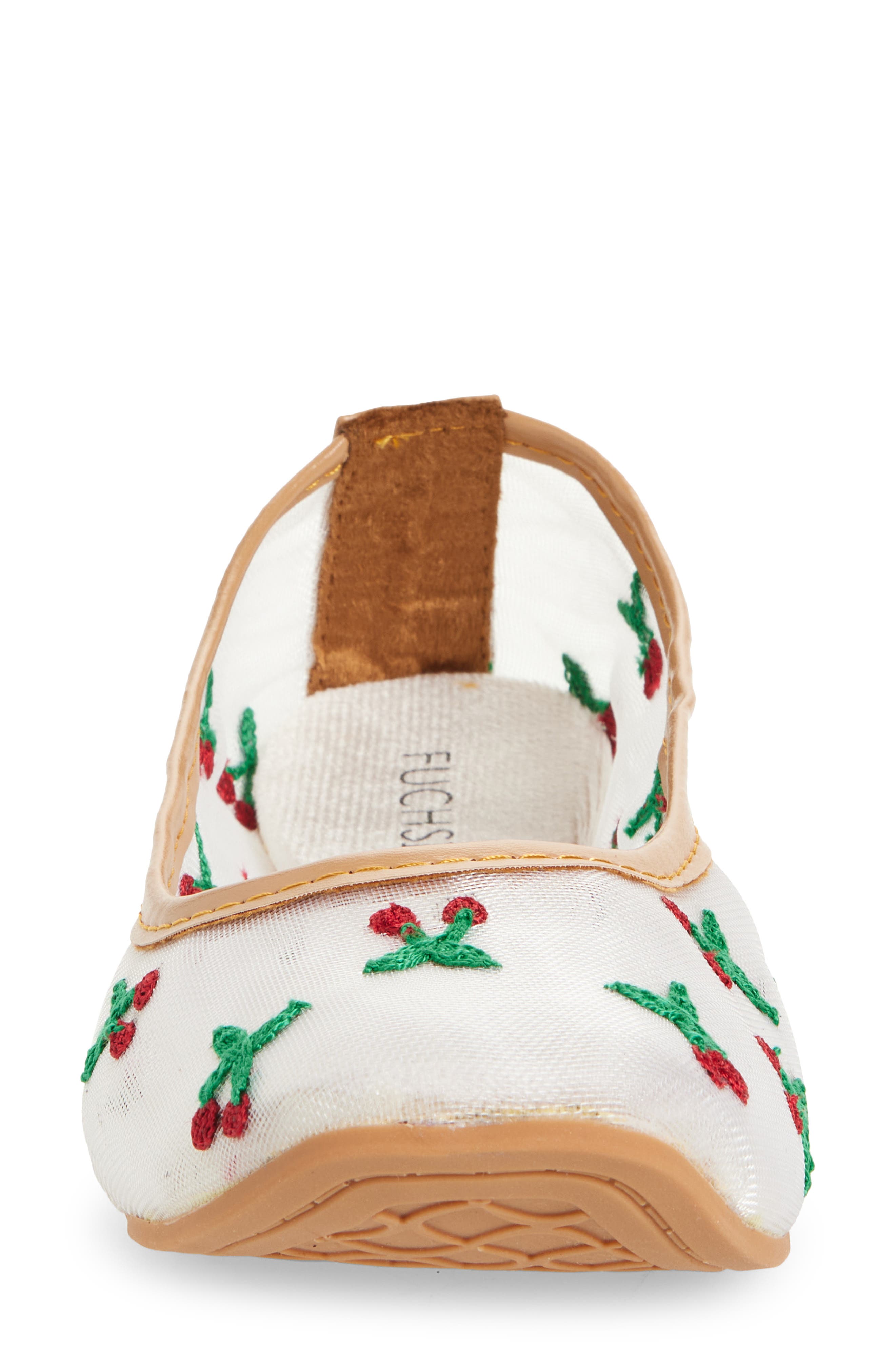 FUCHSIA Mesh Cherry Flat, Alternate, color, White