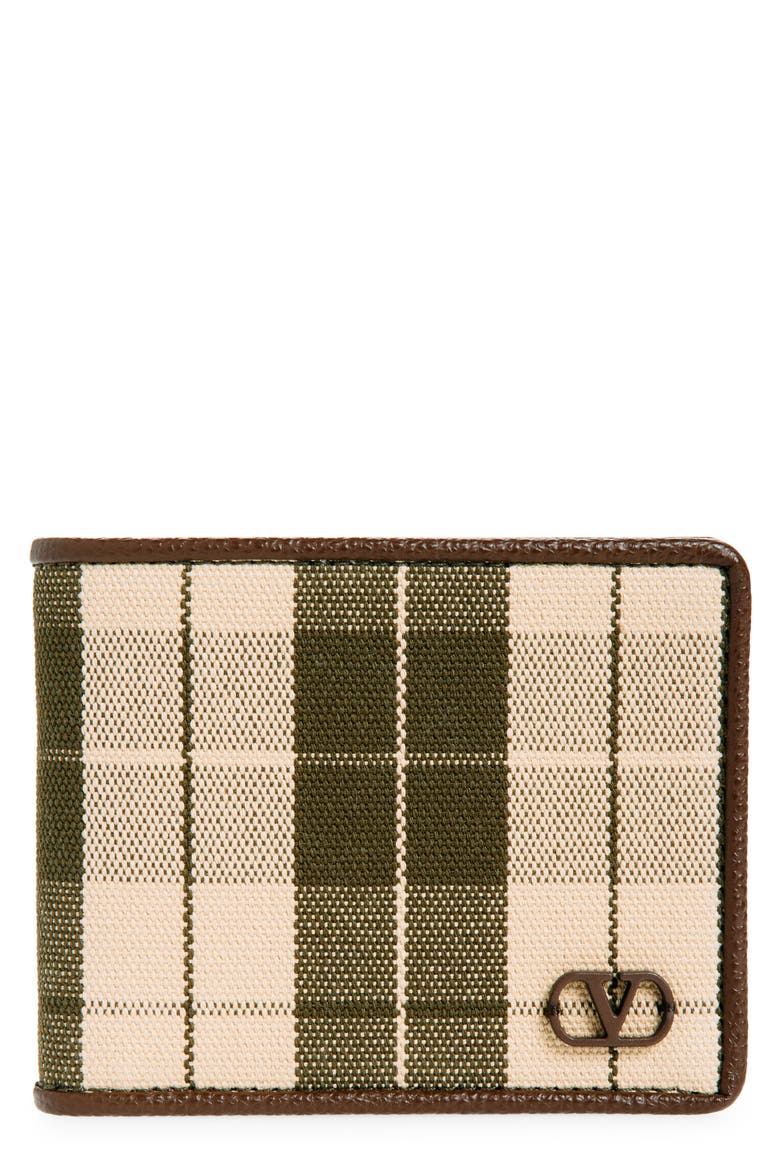 VLOGO Signature Bifold Canvas Wallet, Main, color, BROWN MULTI