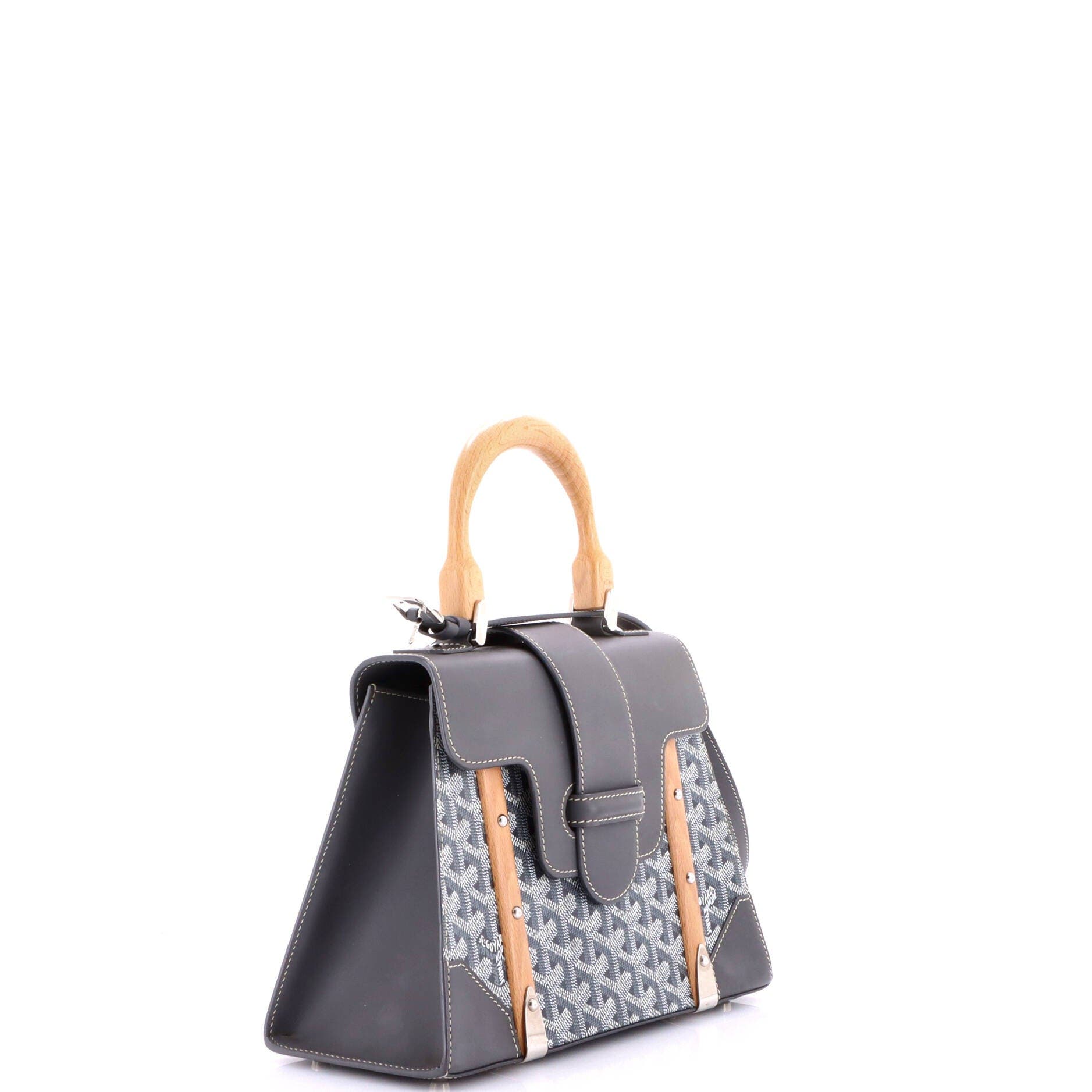 Saigon Top Handle Bag Coated Canvas with Leather PM, Alternate, color, Grey