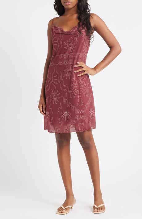 Topshop Crinkle Cowl Neck Minidress