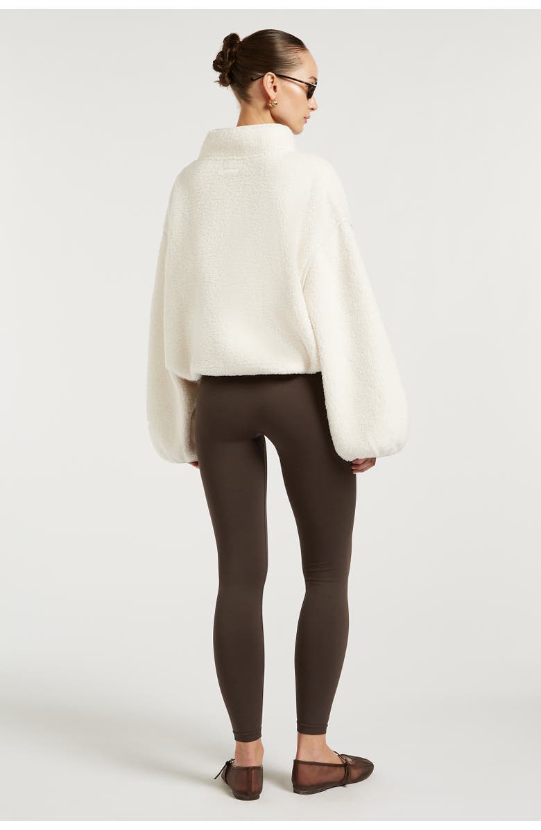 4TH ARQ Sloane Borg Half-Zip Loose Fit Fleece, Alternate, color, Cream