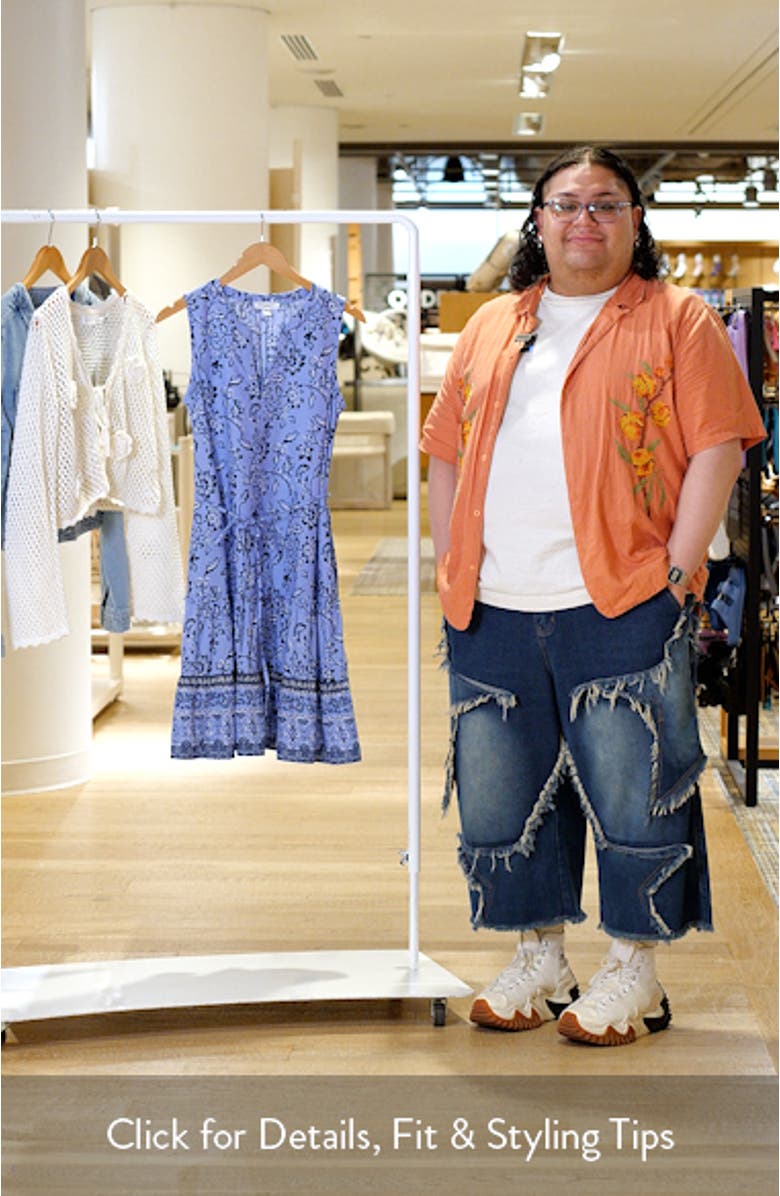 Atlas Print Sleeveless Tiered Dress, sales video thumbnail