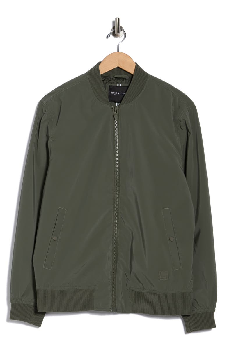 DENIM AND FLOWER Bomber Jacket, Main, color, Dusty Olive