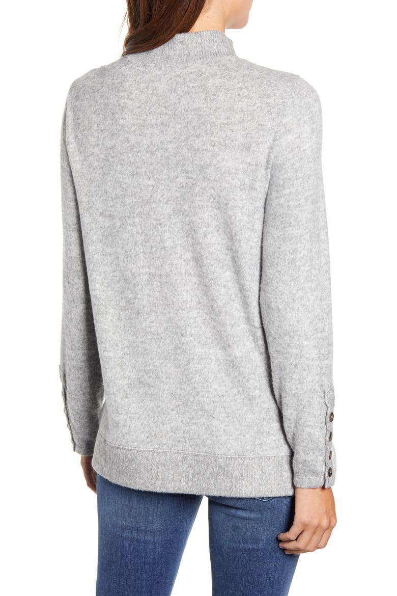 Mock Neck Sweater (Nordstrom Exclusive), Alternate, color, HEATHER GREY