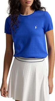 Polo Ralph Lauren US Open® Collection Cotton Blend Short Sleeve Sweater
