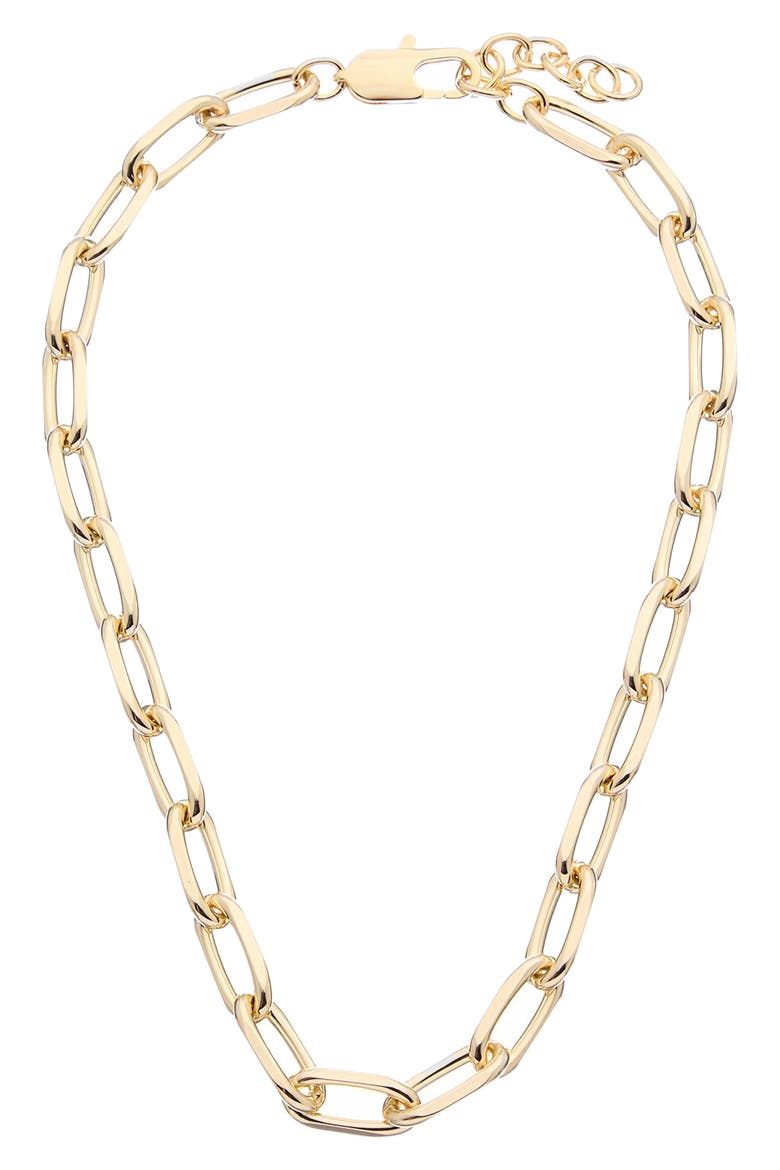 Paper Clip Chain Necklace, Main, color, YELLOW