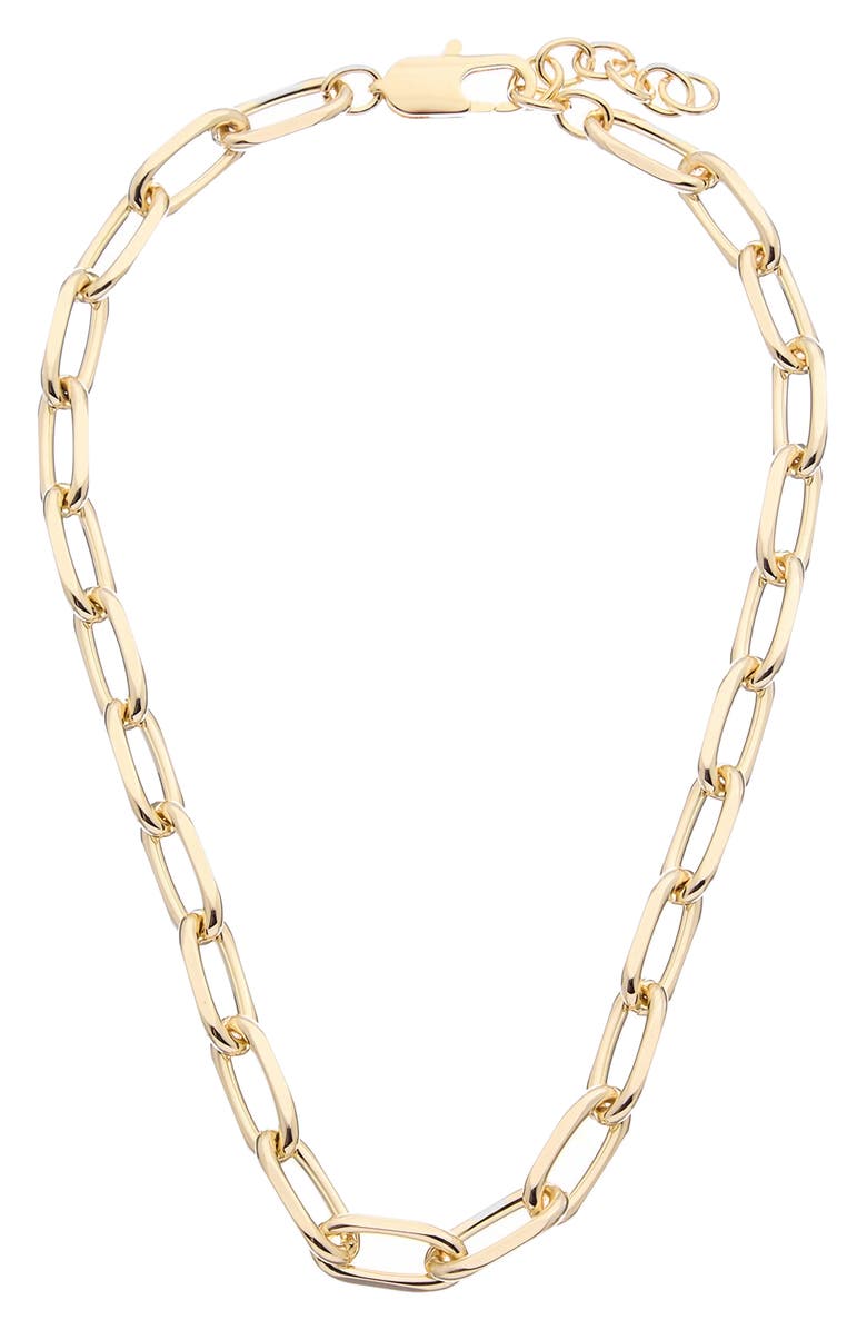 Juvell Paper Clip Chain Necklace, Main, color, Yellow