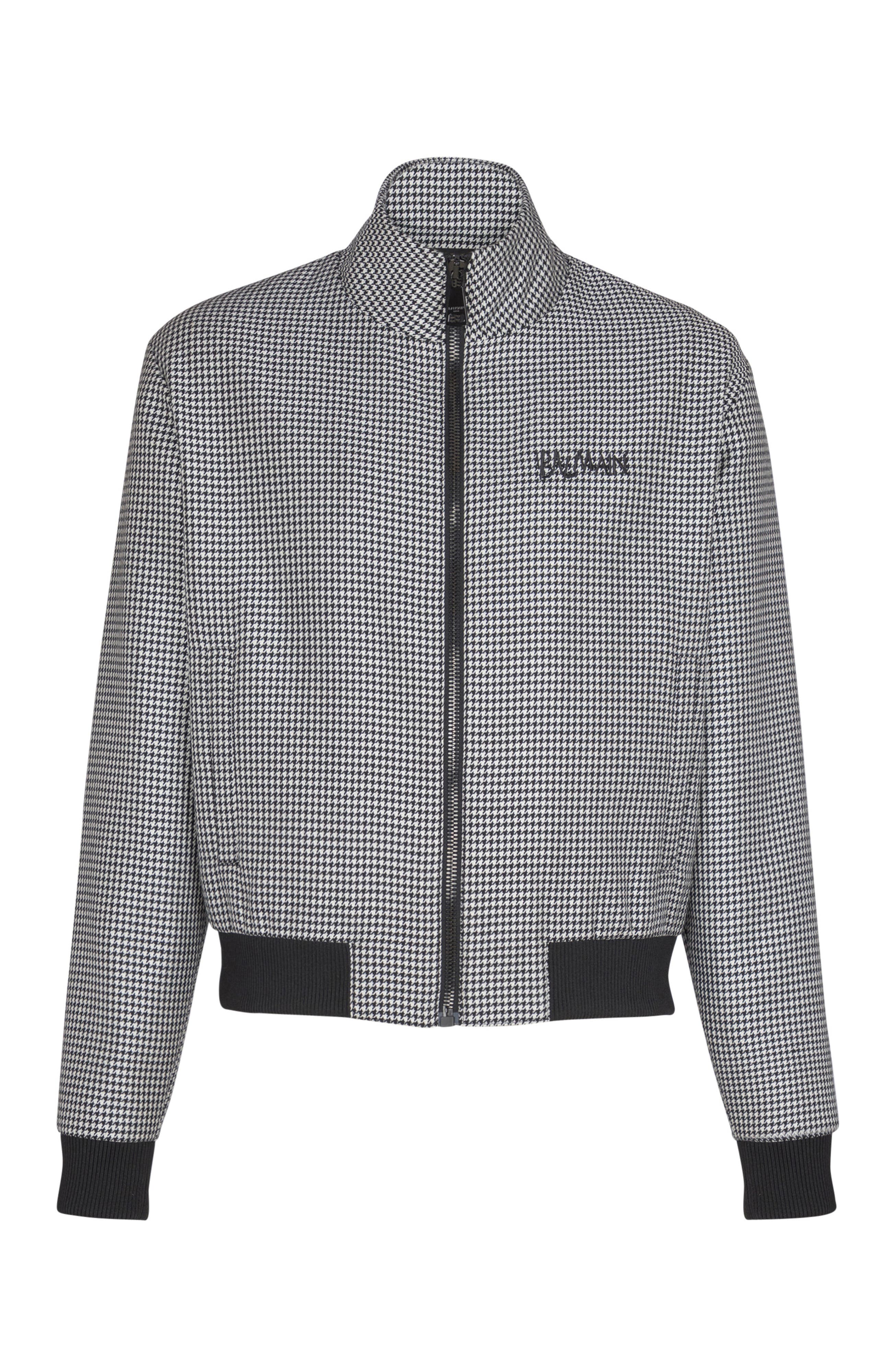 Houndstooth wool jacket