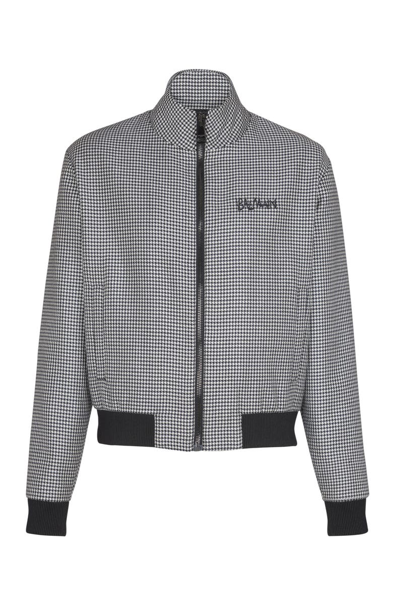Balmain Houndstooth wool jacket, Main, color, Black