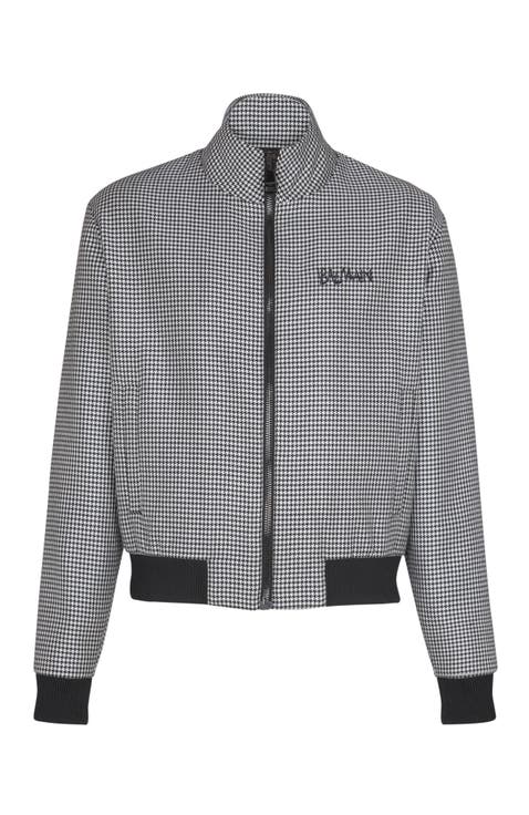 Houndstooth wool jacket