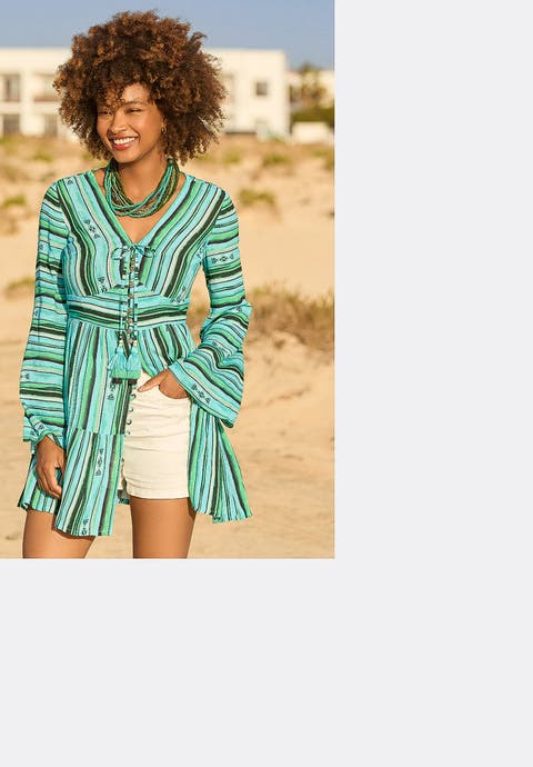 Boho Slit Front Tunic (plus)