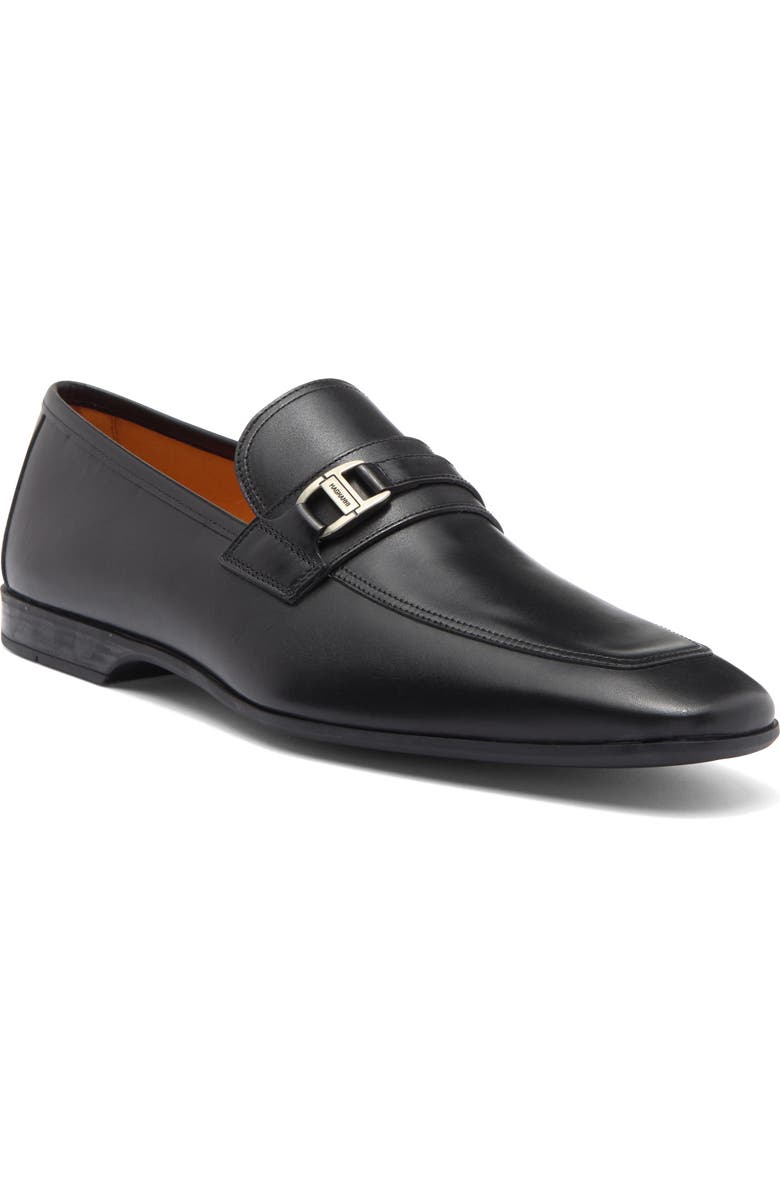 Magnanni Talaz Side Bit Leather Loafer, Main, color, Black