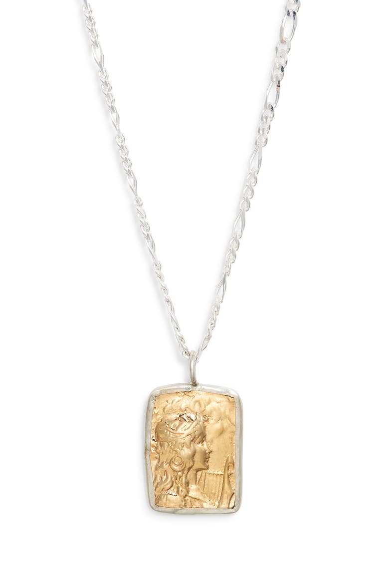 Goddess Pendant Necklace, Main, color, SILVER