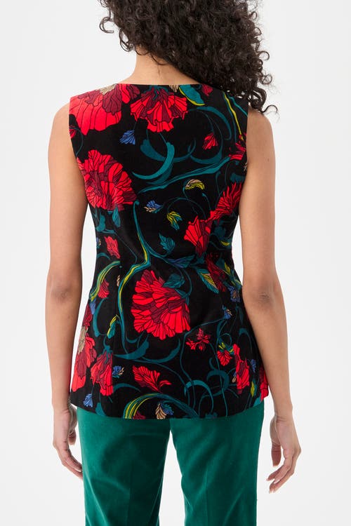 Trina Turk Kary Printed Velvet Vest Top In Multi