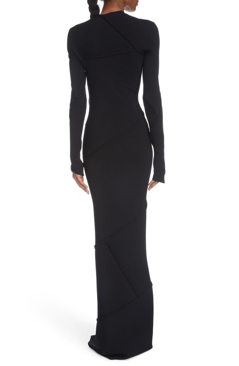 Balenciaga Long Sleeve Spiral Rib Sweater Dress, Alternate, color, 