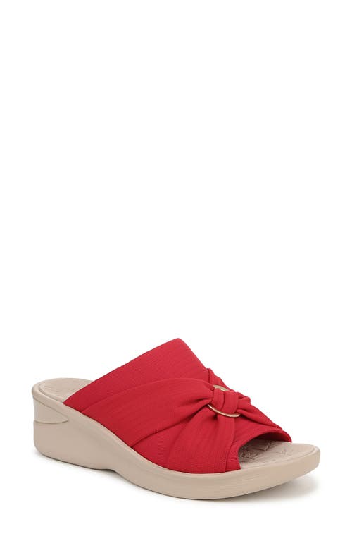 Bzees Women's Serenade Washable Slide Wedge Sandals In Red