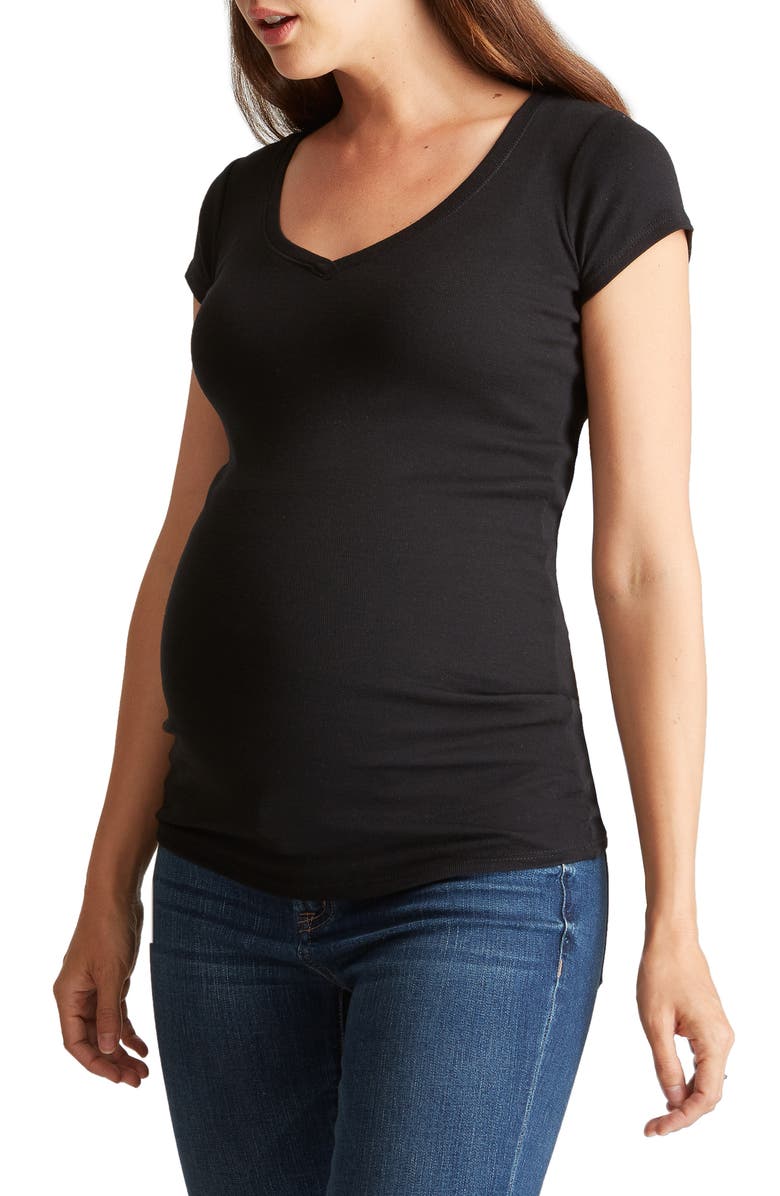 Ingrid & Isabel<sup>®</sup> V-Neck Short Sleeve Maternity Tee, Alternate, color, 