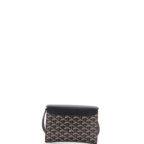 Pre-owned Goyard  Goyard Chypre Wallet On Strap Coated Canvas With Leather In Multi