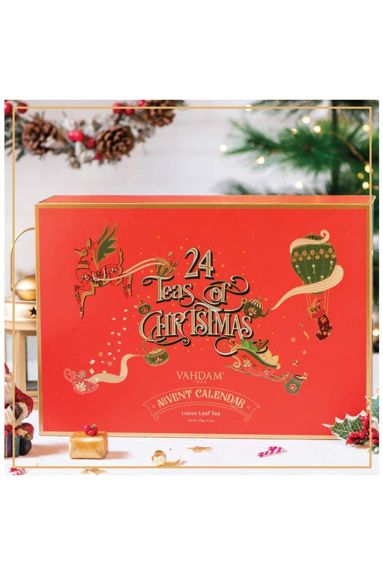 Christmas Advent Calendar Set of 24 Loose Leaf Teas, Alternate, color, BLUE