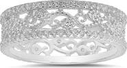 Queen Jewels Vintage Floral Cubic Zirconia Eternity Ring