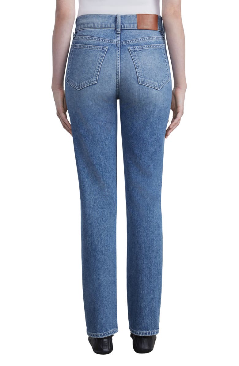 Lafayette 148 New York Reeve High Waist Straight Ankle Jeans, Alternate, color, Faded Skyline