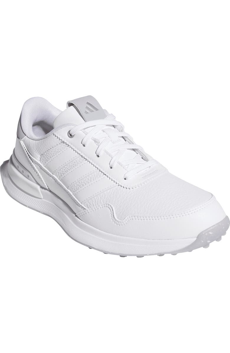 adidas S2G 26 Leather Waterproof Spikeless Golf Shoe, Main, color, White/ White/ Halo Silver