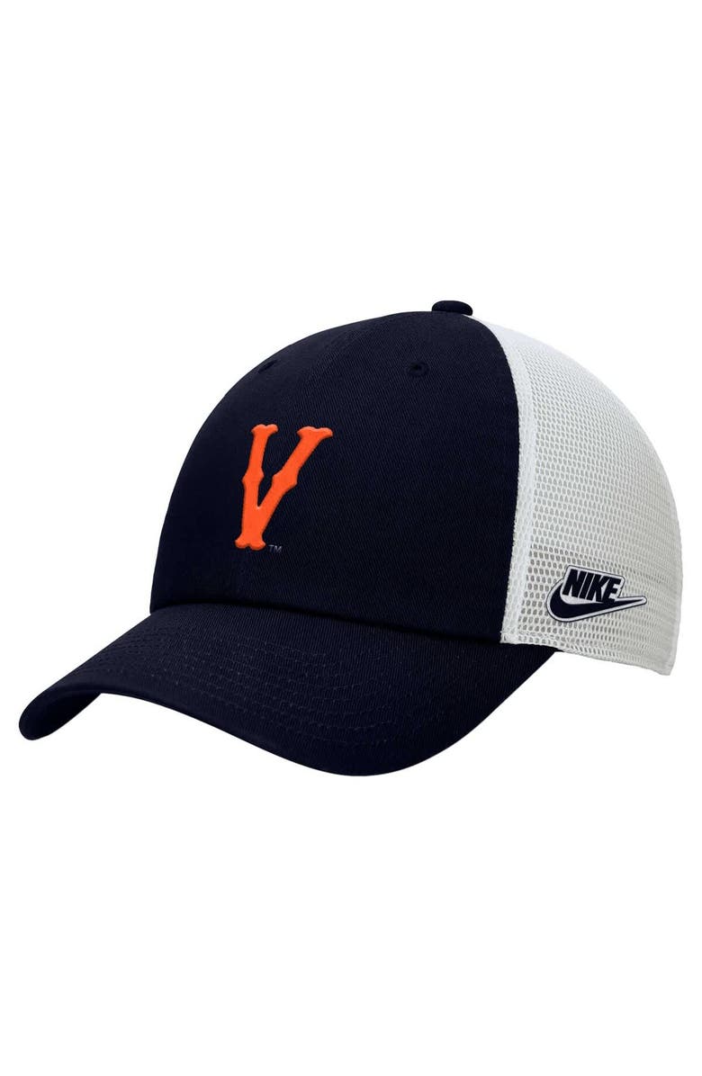 Nike Men's Nike Navy/White Virginia Cavaliers Vintage Club Trucker Adjustable Hat, Main, color, 