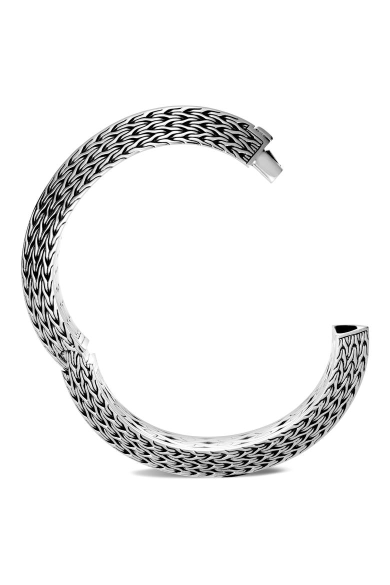 Knife Edge Medium Oval Hinge Bangle, Alternate, color, SILVER