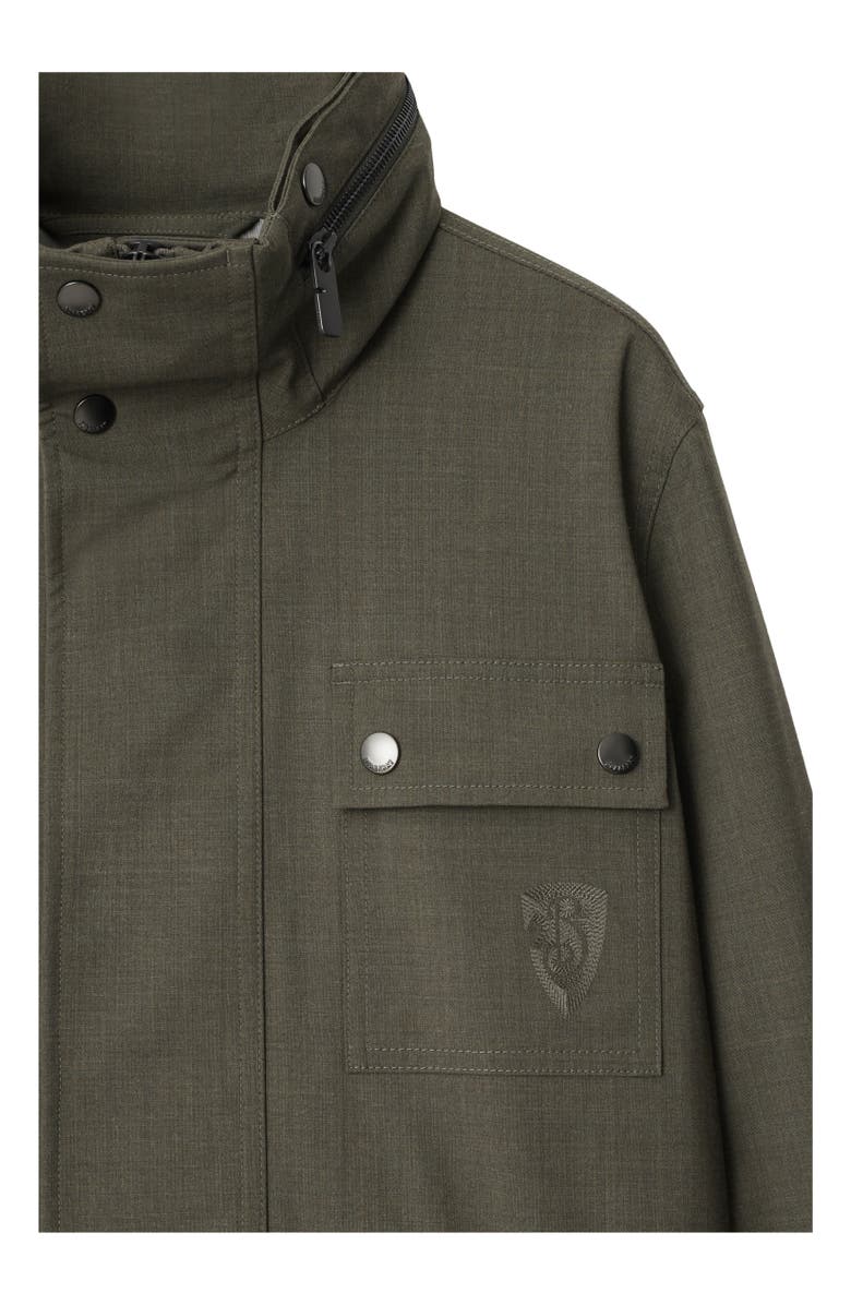 Burberry Stretch Wool Field Jacket, Alternate, color, Moss Melange