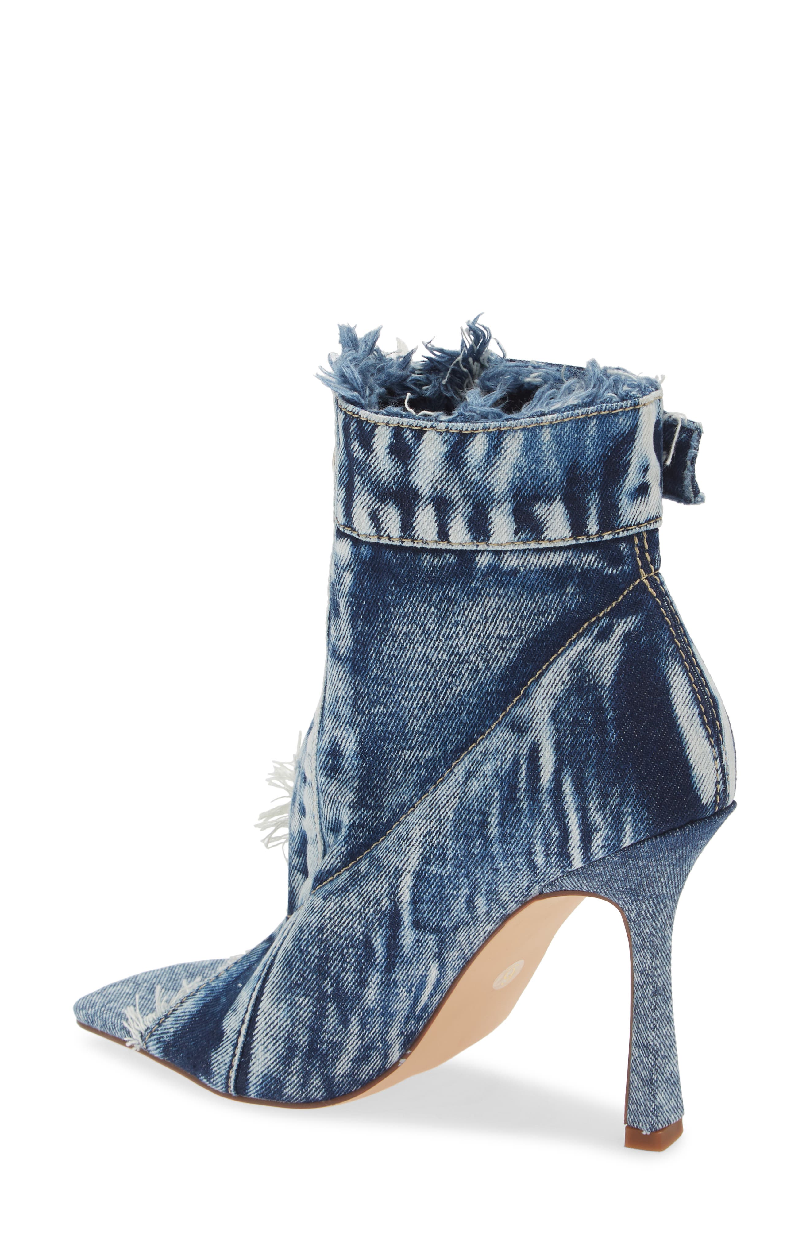 AZALEA WANG Tandy Open Toe Bootie, Alternate, color, Denim